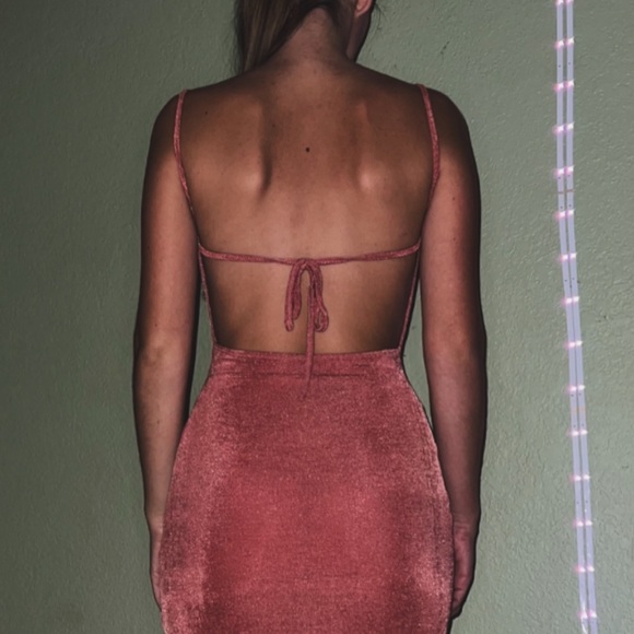 Pink Open Back Classy Maxi Bodis Dress in size S - Picture 3 of 5